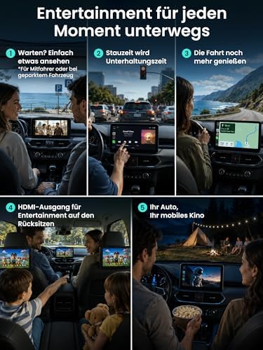 CarPlay AI Box, Wireless CarPlay Adapter Netflix/YouTube/TF-Karte 4GB+32GB - AI Box Android Auto Video Dongle, nur für OEM Kabel-CP/AA, 4G Dual-WLAN & BT, DriveChat AI Voice,Plug&Play CB4B