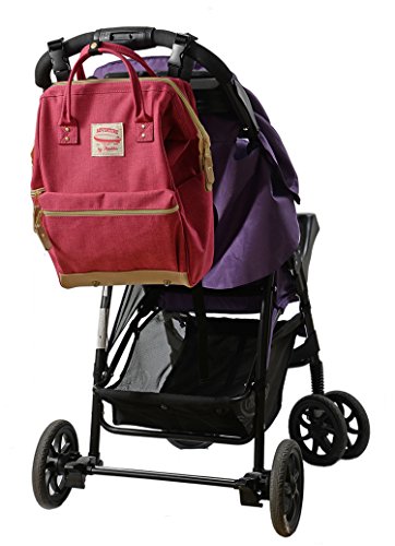 Wide Open Designer Baby Diaper Backpack By Moskka–Travel Bag, Nappy Tote Bag w/ Stroller Straps, Changing Pad & Insulated Pocket For Girl – Pink