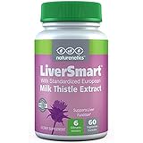 Milk Thistle Liver Cleanse Detox & Support Supplement - LiverSmart by Naturenetics: 145mg Silymarin – 6 Liver Detoxifier & Regenerator Ingredients Including Dandelion Root & Artichoke – Vegan – Tested