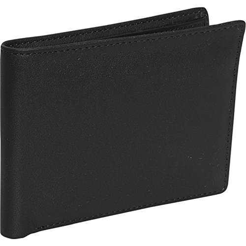 Royce Leather Mens Id Flat Fold Wallet - Black