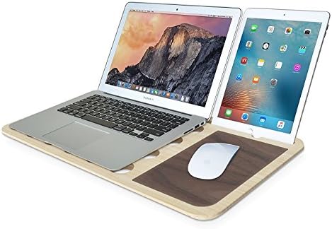Slate Walnut LapDesk - Light + Slim Laptop Desk with Heat Ventilation - Classic Walnut and Eco-Friendly Bamboo - American Made by iSkelter Workshop