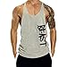 InleaderAesthetics Men's Tank Tops Sleeveless Shirts Y-Back Gym Workout Stringer Tank Tops Bodybuilding Fitness T-Shirts - Gray-XL