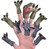 FUN LITTLE TOYS 10 Pcs Dinosaur Finger Puppets, Best Choice for Party Favors, Stocking Stuffers, Pinata Fillers and Goodie Bag Fillers