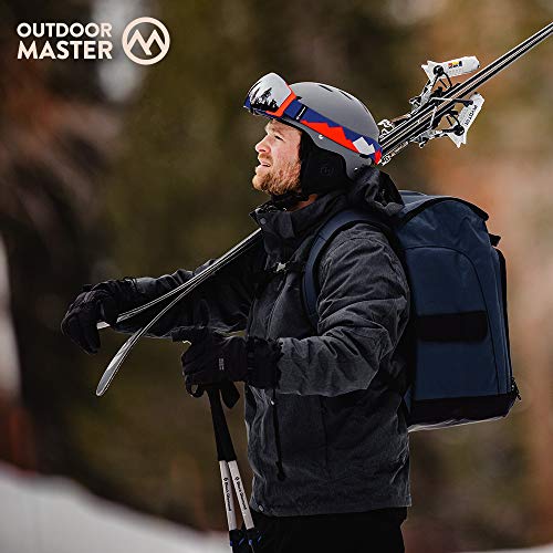 OutdoorMaster Ski Boot Bag Lynx Ski and Snowboard Boots Travel Backpack with Helmet