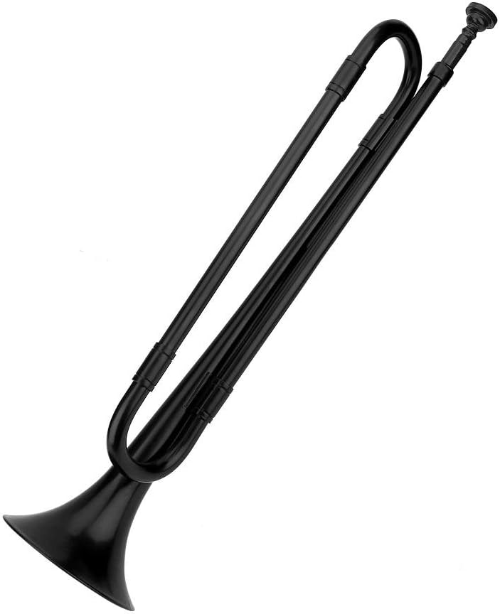 Alomejor Trumpet B Flat Bugle Cavalry Trumpet Environmentally Friendly Plastic with Mouthpiece for School Band Cavalry Miltary Orchestra(Black): Sports & Outdoors
