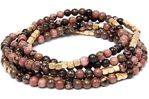 SCOUT CURATED WEARS Scout Curated Wrap Necklace Bracelet – Over 30 Stone Options - Natural Stone Bracelet & Stone Necklace – Semi-Precious Gemstone Jewelry for Women