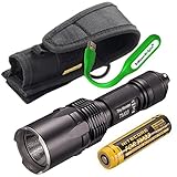 Nitecore TM03 2800 Lumen CREE LED Tiny Monster Flashlight/Searchlight, 18650 rechargeabe battery with EdisonBright USB reading light bundle