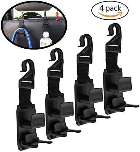 IPELY 4 Pack Universal Car SUV Front Back Seat Headrest Bottle Hanger Organizer Holder Hooks