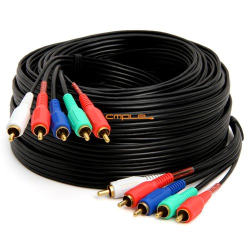 Cmple - Component Video Audio Cable 5-RCA Gold HDTV RGB YPbPr -50 FT - Thumbnail 3
