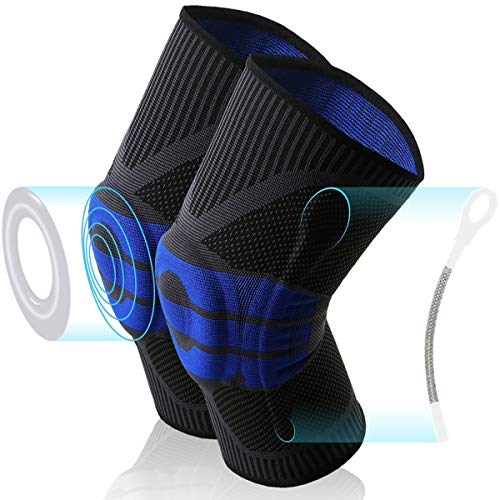 2 Pack Knee Compression Sleeves for Men Women Knee Braces for Knee Pain