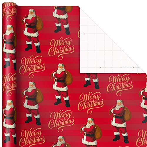 Hallmark Bulk Christmas Wrapping Paper with Cut Lines on Reverse (2