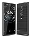 Sony Xperia XZ2 Premium Case with HD Screen Protector, Ucc Frosted Shield Luxury Slim TPU Bumper Cover Carbon Fiber Design and Anti-Scratch and Non-Slip Case Cover for Sony Xperia XZ2 Premium (Black)