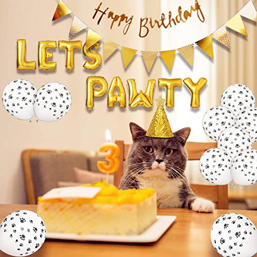 Legendog Dog Birthday Party Supplies Dog Paw Print Balloons