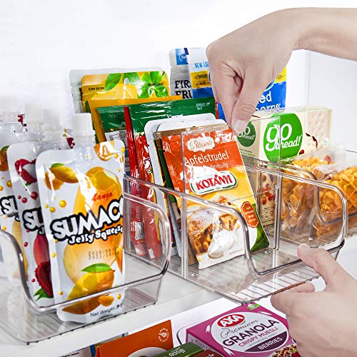 YIHONG-Food-Packet-Organizer-Bins-for-Pantry-Organization-4-Pack-Plastic-Clear-Storage-Bins-for-Storing-Seasoning-Packets-Spices-Sauce-PacketsSnacks-with-2-Removable-Dividers
