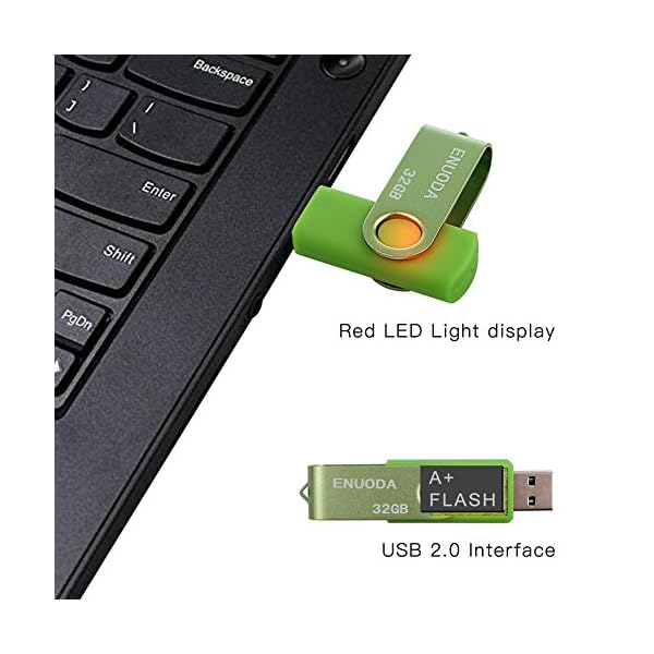 5 Stück 32GB USB Stick ENUODA Speicherstick Rotate Metall Mehrfarbig High Speed USB 2.0 Flash Drive Pack (Rot,Grün… – Bild 7