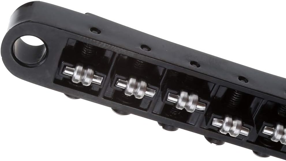 Musiclily Pro Tune-O-Matic Guitar Bridge Roller Saddles Set for Les Paul LP SG Electric Guitar Black - Image 5
