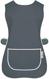 LINEN CLOSET Unisex Tabard Aprons with Pockets for Kitchen Cleaning
