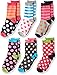 Jefferies Socks Girls' Little Girls' Dots/Hearts/Stripes Fashion Crew socks 6 Pairs Pack