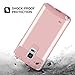 BENTOBEN Note 4 Case, Dual Layered Rugged Durable Impact Resistant Shockproof Cases Shell for Samsung Galaxy Note 4 - Hard & Soft Rubber Heavy Duty Case Cover N910A/N910T/N910P/N910V/N910R, Rose Gold
