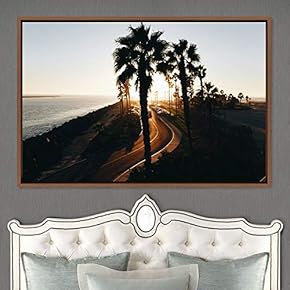 signwin Framed Canvas Wall Art Palm Tree Colorful...