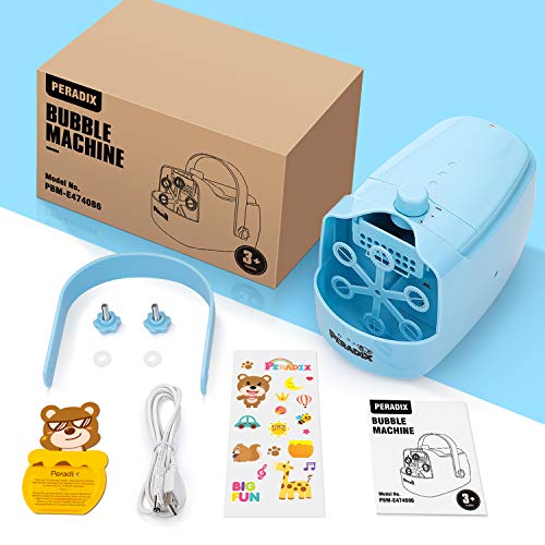 Peradix Bubble Machine, Automatic Bubble Maker /Blower Upgraded for Wedding, Birthday, Disco Stages, Party, Upgrade cellular air outlet, Best Gift for Kids Boys Girls (Blue)