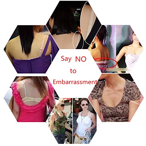 Strapless Bra with Clear Back Invisible Strap Push Up Padded Underwire Backless Halter Bralette 32D, Black