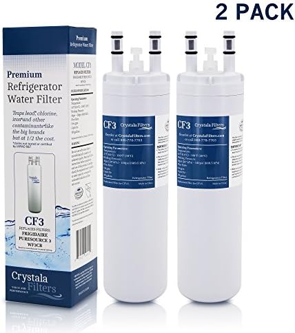Crystala WF3CB Pure source 3 Replacement for Frigidaire WF3CB Puresource Refrigerator Water Filter,2-Pack