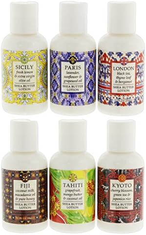 Bundle of 6 Greenwich Bay 2 Ounce Shea Butter Lotions Lemon, Lavender, Bergamot, Coconut, Grapefruit, Cherry Blossom