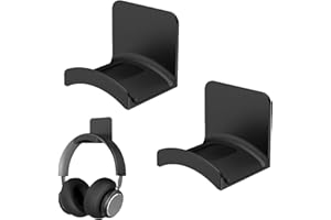 2 Pcs Headphone Stand Hanger, Headset Hook Under Desk with Strong Adhesive, Space-Saving, Headset Wall Mount Holder for Most 