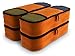 Shacke Pak - 4 Set Slim Packing Cubes - Travel Organizers (Mandarin Orange)