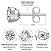 Anni Coco 18K White Gold Plated Stainless Steel Brilliant Cut Round Clear CZ Stud Earrings, 4-9mm 6 Pairs