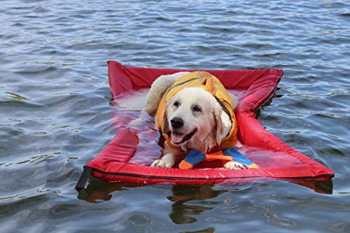 Lazy Dog Loungers Rafts for Dogs and Pets - Semi-Submersible to Keep Your Dog Cool - Lake, Pool, River and Boat (Lime - Small) - Thumbnail 2