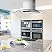 Stainless Steel Hood, CIARRA 36 inch Island Range Hood with Touch Control Panel, Ducted/Ductless Convertible Kitchen Stove Vent Hood with 3 Speed Motor & Dishwasher Safe Mesh Filters