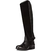 Ovation Women's Pro Ribbed Suede Half Chaps - Equestrian Horse Riding Protective Gaiters with Stretch Rib Panels