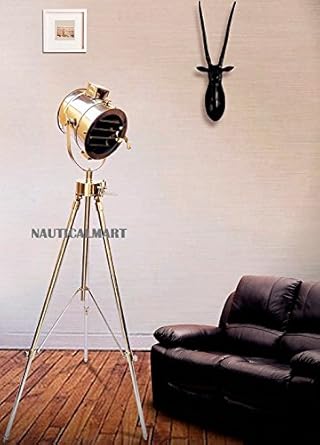 Nauticalmart Chrome Spotlight Studio Searchlight Tripod Floor Lamp