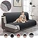 MOYMO Reversible Futon Cover,Futon Slipover with 2 Inch Strap, Futon Protector with Pockets, Machine Washable Futon Covers for Dogs, Children, Pets,Kids(Futon:Dark Grey/Beige)