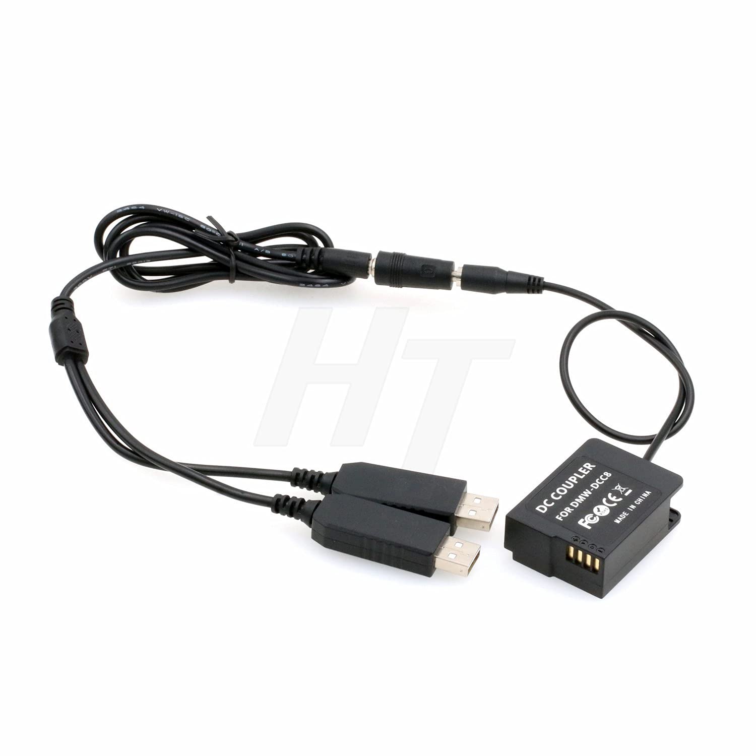 Dual USB DMW-BLC12 Dummy Battery DMW-DCC8 Power Adapter for PANASONIC LUMIX DSLR G5 G6 G7 camera