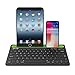Bluetooth Keyboard, Jelly Comb BK230 Dual Channel Multi-Device Universal Wireless Bluetooth Keyboard Rechargeable with Sturdy Stand for Tablet Smartphone PC Windows Android iOS Mac (Black and Green)