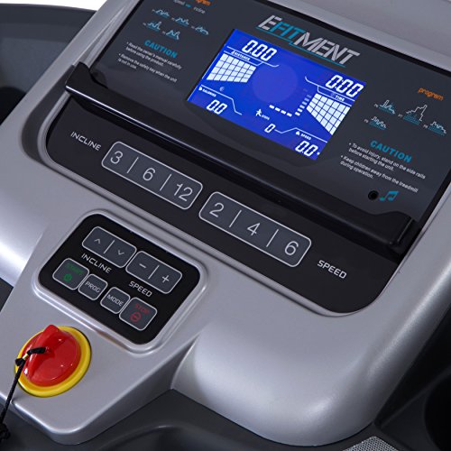EFITMENT Auto Incline Bluetooth Electric Treadmill Machine w/Speakers & Folding for Running, Jogging, Walking, 220 LB Max Weight, LCD & Pulse Monitor, Ipad/Tablet Holder - T012