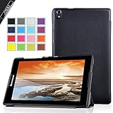 IVSO Lenovo Tab S8-50 8-inch Ultra Lightweight Slim Smart Cover Case with Auto Sleep/Wake Function-will only fit Lenovo Tab S8 Tablet (Black Case)