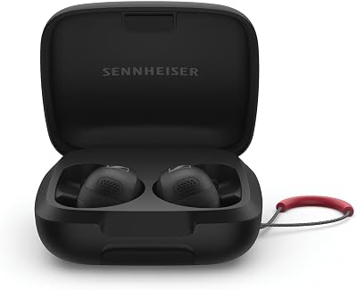 Auscultadores desportivos Sennheiser Momentum com ajuste de som desportivo e ANC adaptativo, ajuste seguro, bateria de 24 horas - preto