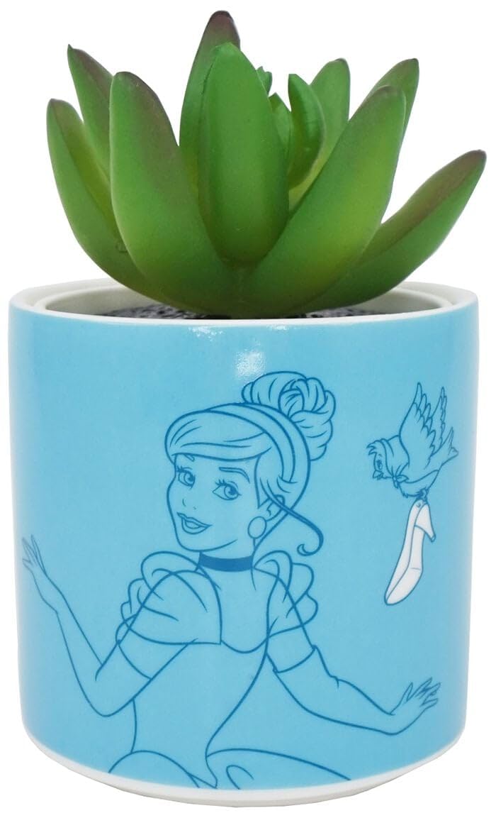 Disney Half Moon Bay | Indoor Plant Pot Cinderella | Ceramic Plant Pot & Indoor Plant Pots | Pots for Plants Inside | Indoor Pots for Plants | Decorative Plant Pots Indoor | Indoor Planter | Blue
