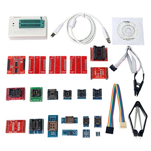 Signstek TL866CS Minipro Programmer + 21 Adapters + 21 IC Clip Clamp AVR PIC Bios MCU Flash EPROM Programmer