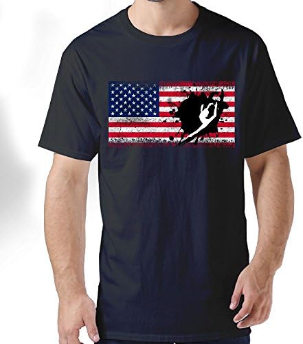 American Flag Gymnastics Men's Classic Short-Sleeve Crewneck Cotton T-Shirt