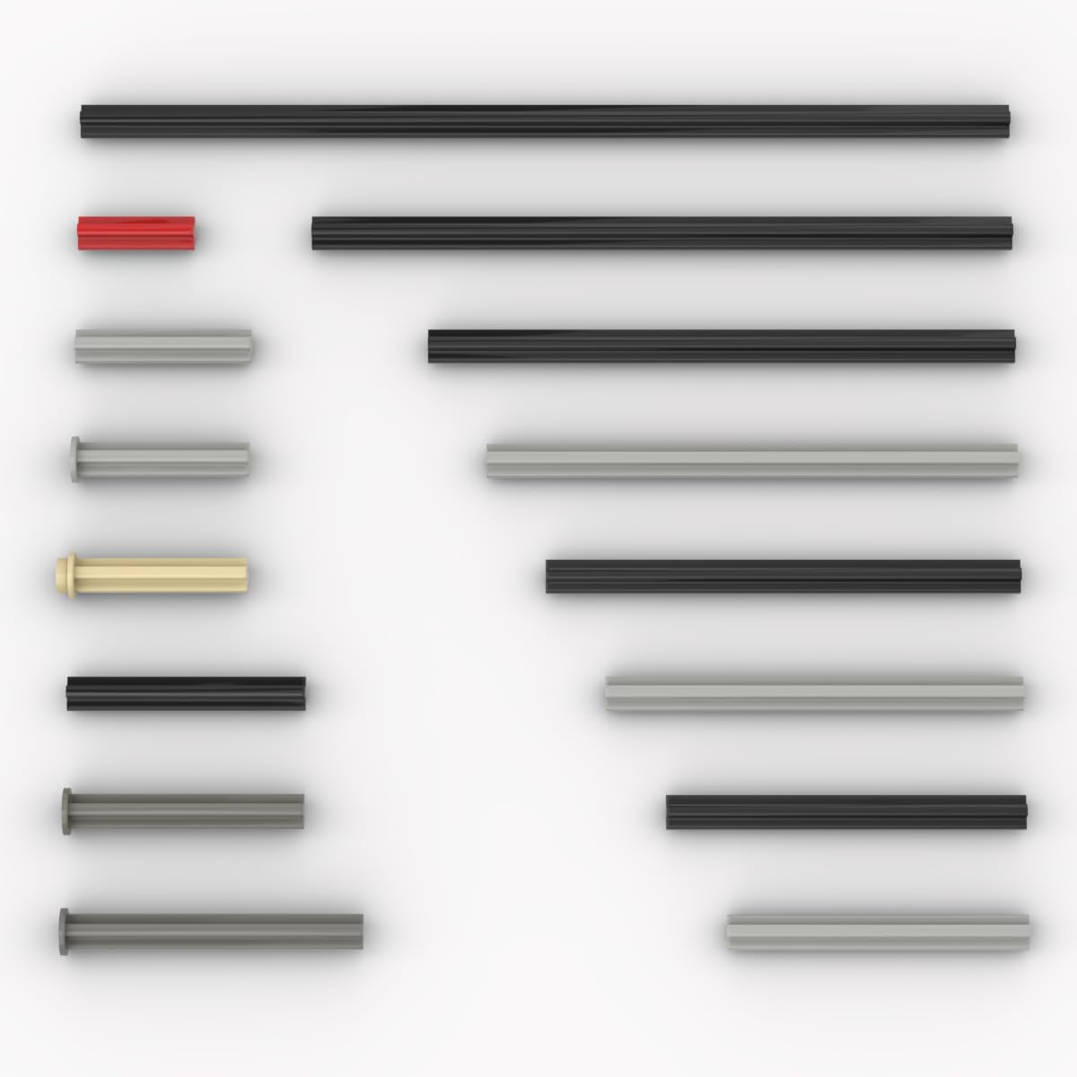 Photo 1 of 120 Pieces Axle Rods Assortment Pack, Axle Connectors Building Blocks Accessories for Building with 15 Size, Compatible with Lego Parts and Pieces