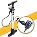 BoG Products Bicycle Floor Pump with Pressure Gauge for Presta & Schrader valves Large Diameter for Quicker Inflation 75PSI Rating Space Saving Folding Base