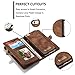 XRPow iPhone 6s Plus Detachable Wallet Case 2In1 Multi-Functional Removable Magnetic Back Cover 11 Card Slots & 3 Cash Pocket Premium Folio Zipper Wallet Case for iPhone 6 Plus /6s Plus 5.5