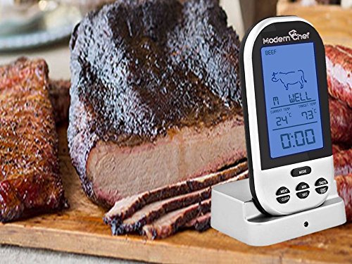 Modern Chef Wireless Digital Cooking Meat Food Thermometer Includes Batteries 2 Probes 