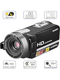 Camera Camcorder, WELIKERA Remote Control Handy Camera, IR Night Vision Camcorder, HD 1080P 24MP 16X Digital Zoom Video Camcorder with 3.0" LCD and 270 Degree Rotation Screen