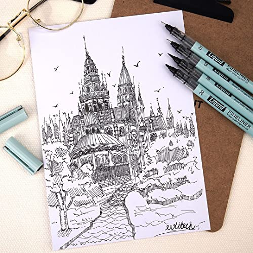 WRITECH Liquid Fineliner Pens Black Precision Multiliner Micro Pen 9